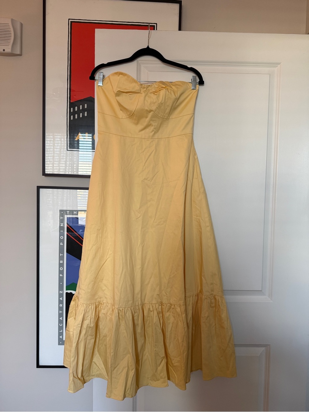 Anthropologie Yellow Strapless Dress